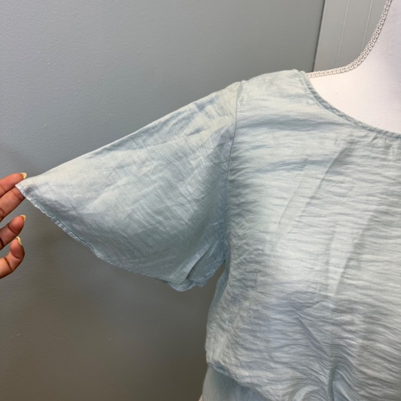 Free People Mint Green Open back cropped blouse Size XL - Picture 4 of 10